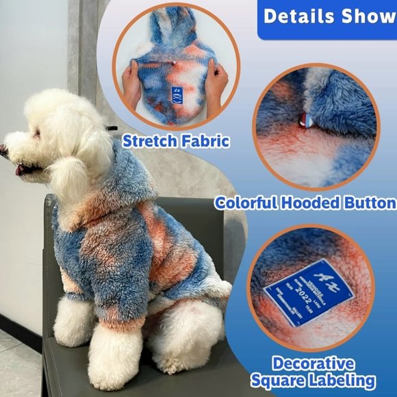 Dog Sweaters/Sweatshirts- Tie Dye- Premium Dog/Puppy Jacket Coat- SM -MED- LRG - Picture 3 of 13